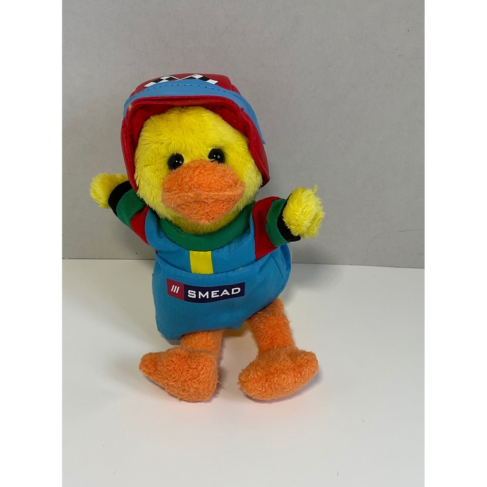 Princess Soft Toys Smead Racing Duck Plush Yellow Blue Red Promo 7 Inch ASI